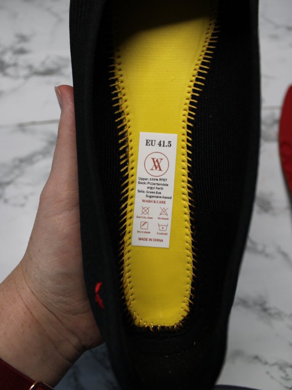 Vivaia Margot Red Black Square Toe V Cut Slip On Ballet Flats Size 41.5 - Picture 8 of 9